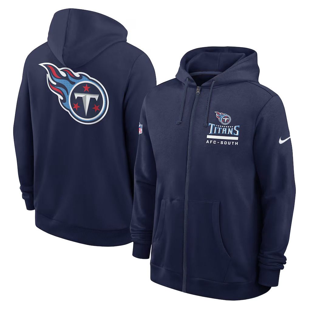 Men 2026 NFL Tennessee Titans zip-up hoodie Blue 01